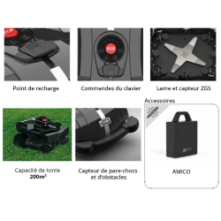 Ambrogio/TechLine Robot tondeuse - 400 m2 - Série EASY TECH - Modèle S6 - Sans câble périmétrique - Image 3